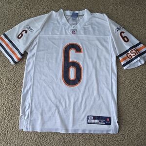 Reebok White Men's Football Jersey with Orange & Navy Number 6